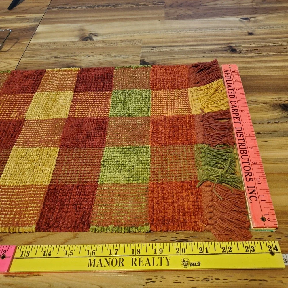 Autumn Fall Color Block Placemats Set Of 4 Harvest Thanksgiving Table Decor EUC